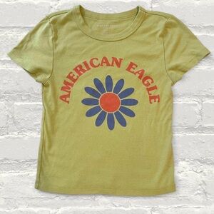 American Eagle Flower Pattern Baby Tee